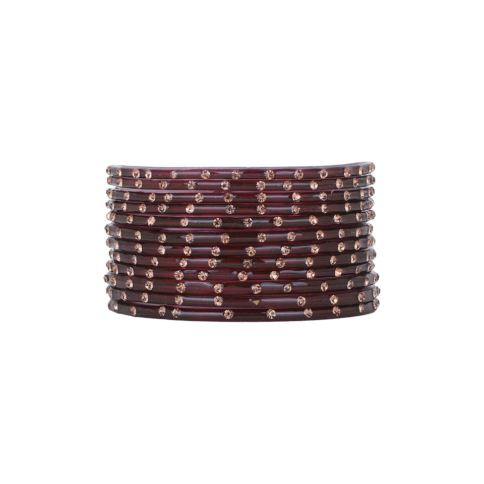 Single Dot Glass Bangles by Leshya (Karva)
