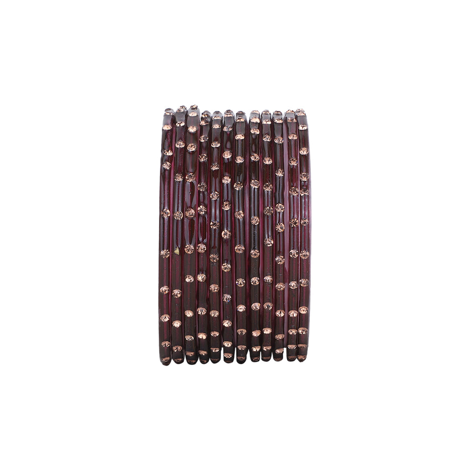 Single Dot Glass Bangles by Leshya (Karva)