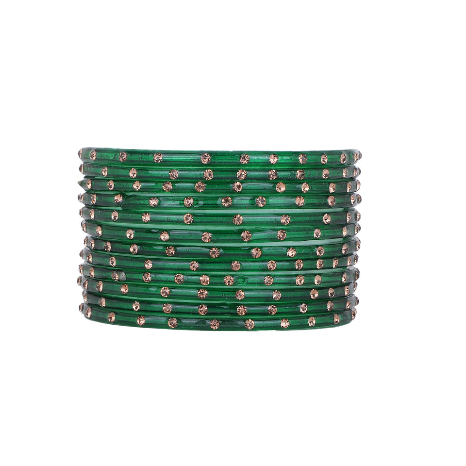 Single Dot Glass Bangles by Leshya (Karva)