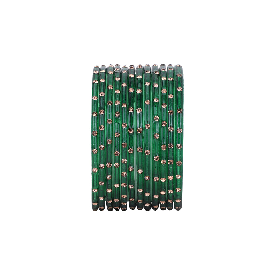 Single Dot Glass Bangles by Leshya (Karva)