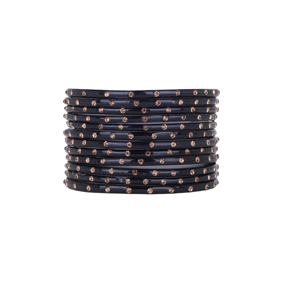 Single Dot Glass Bangles by Leshya (Karva)