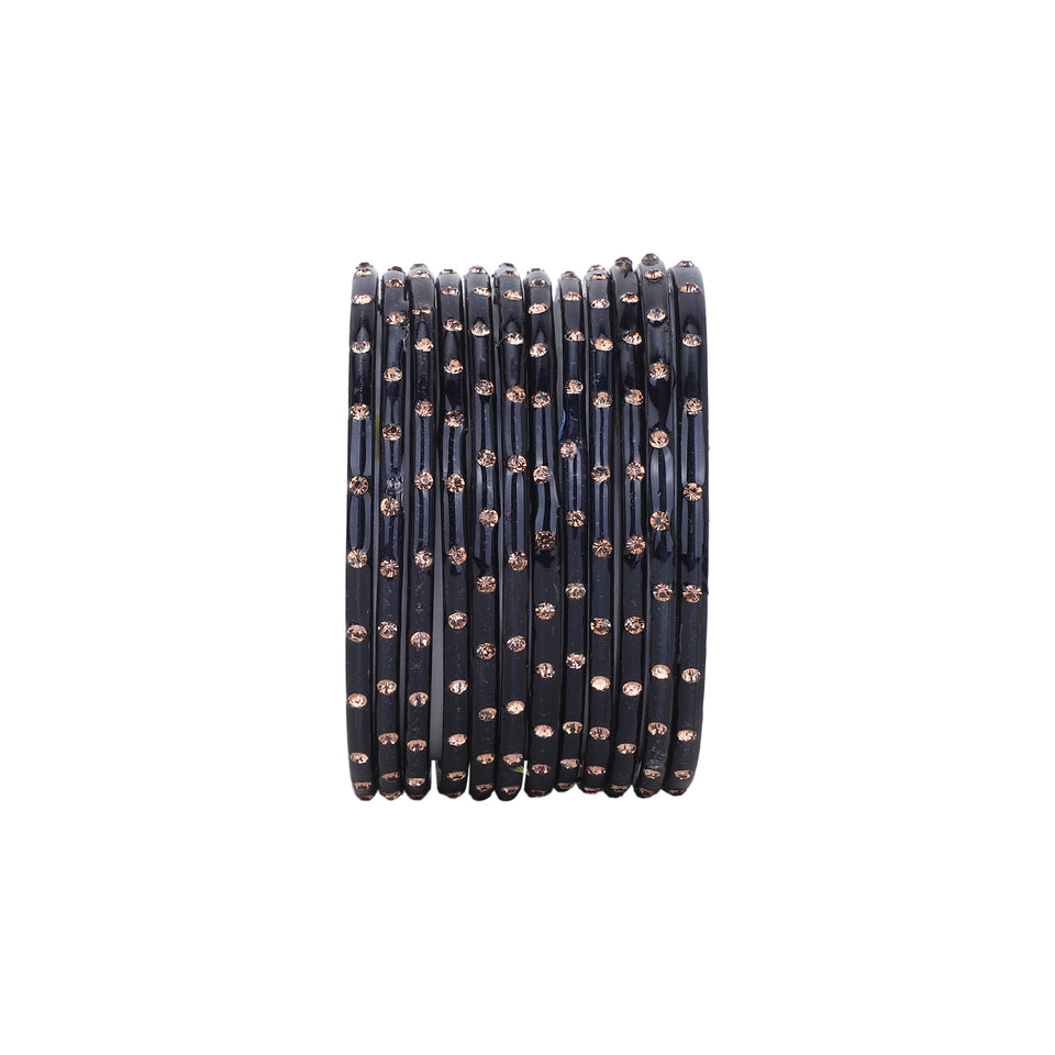 Single Dot Glass Bangles by Leshya (Karva)