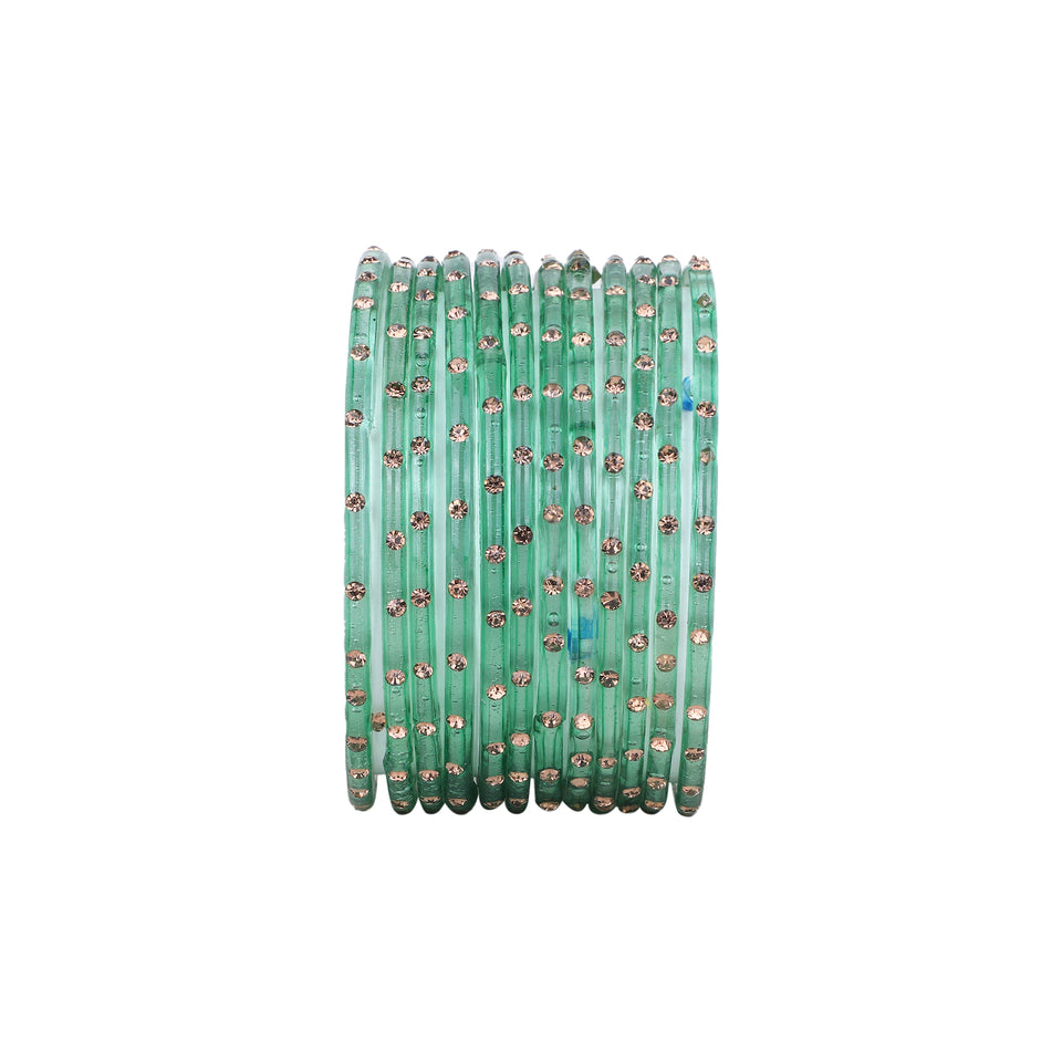 Single Dot Glass Bangles by Leshya (Karva)