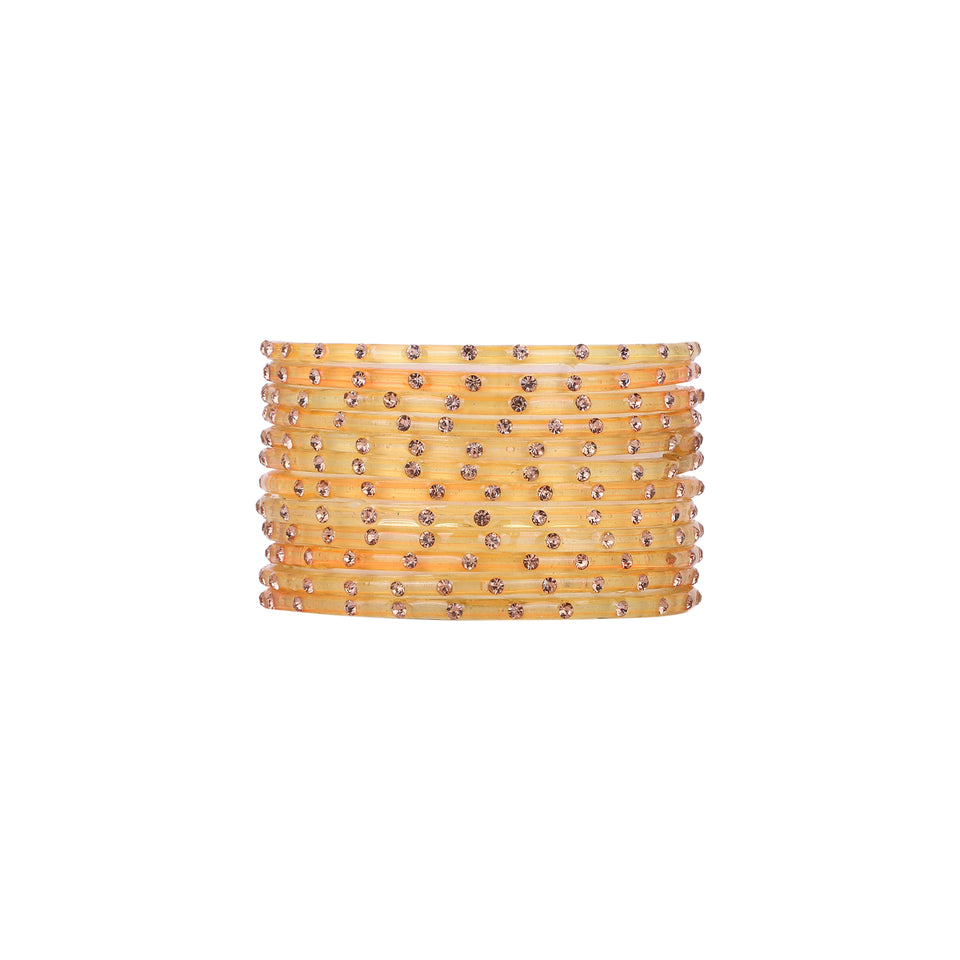 Single Dot Glass Bangles by Leshya (Karva)