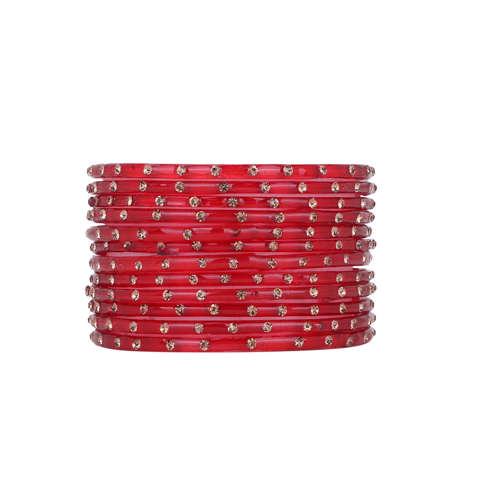 Single Dot Glass Bangles by Leshya (Karva)