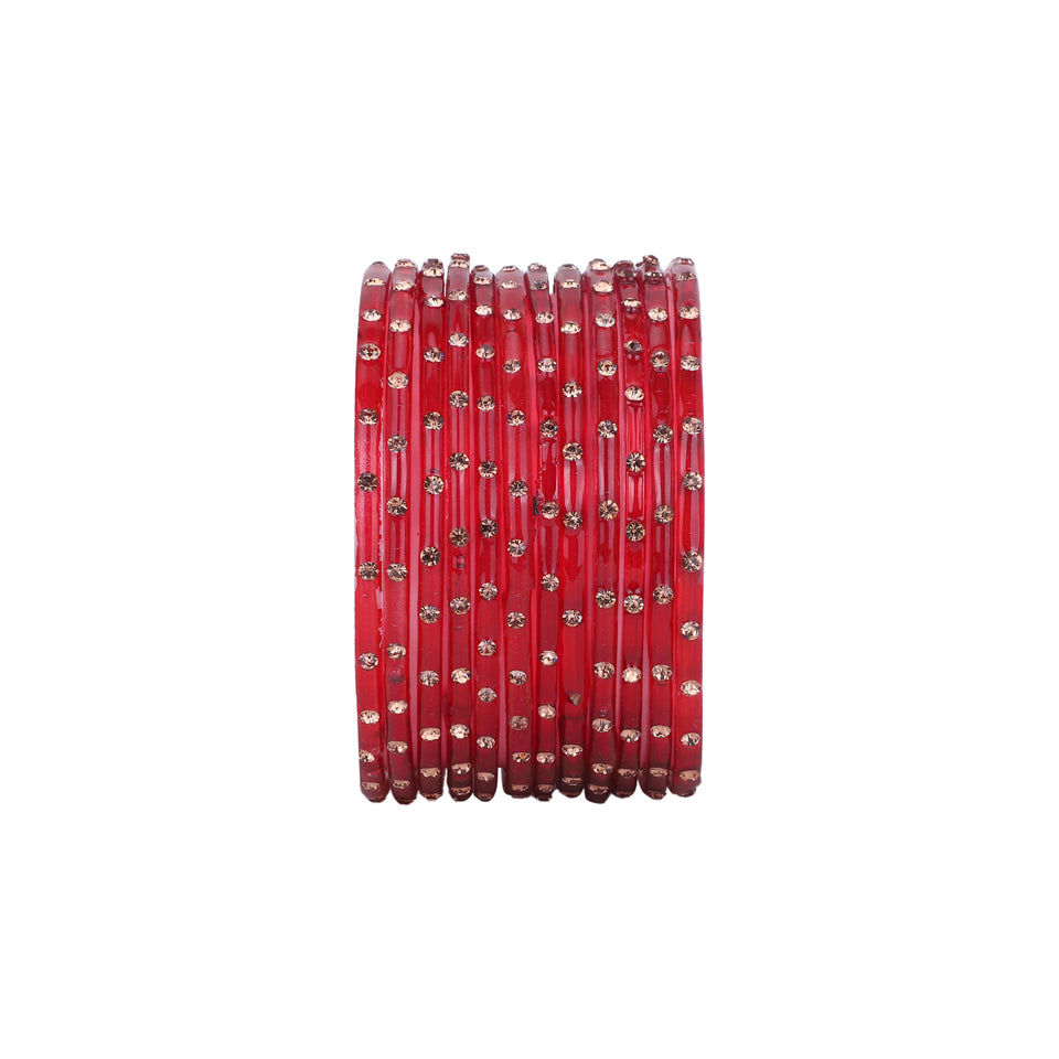Single Dot Glass Bangles by Leshya (Karva)