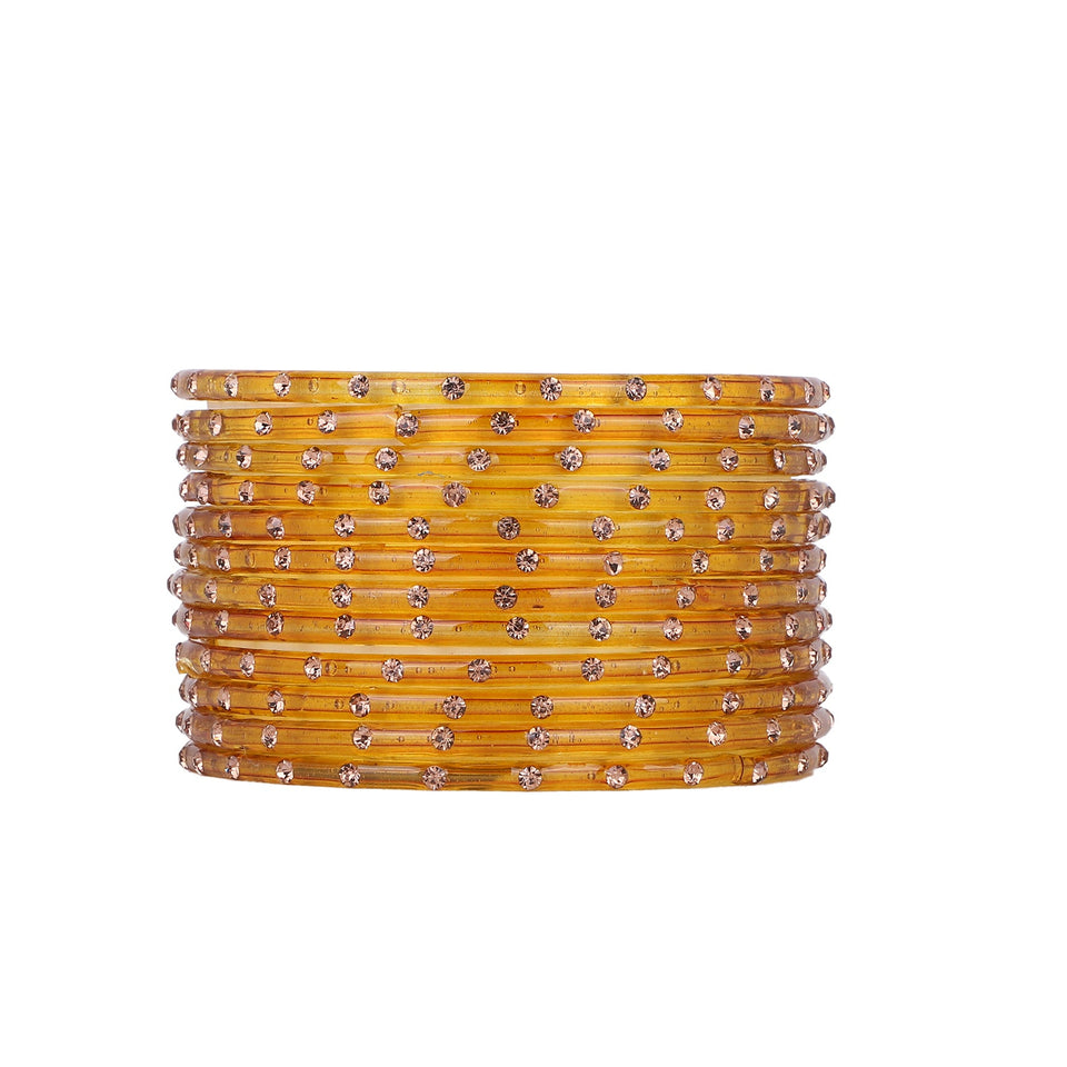 Single Dot Glass Bangles by Leshya (Karva)