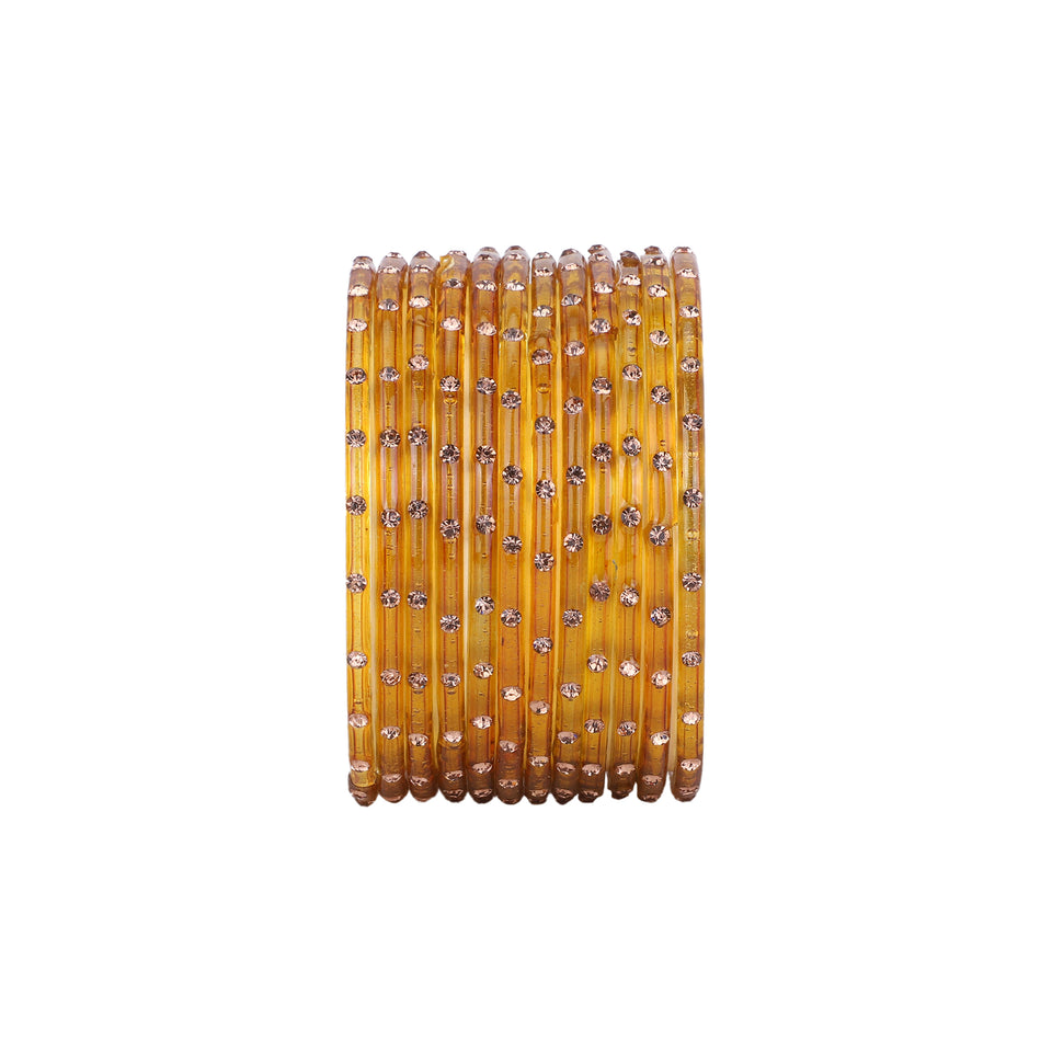 Single Dot Glass Bangles by Leshya (Karva)