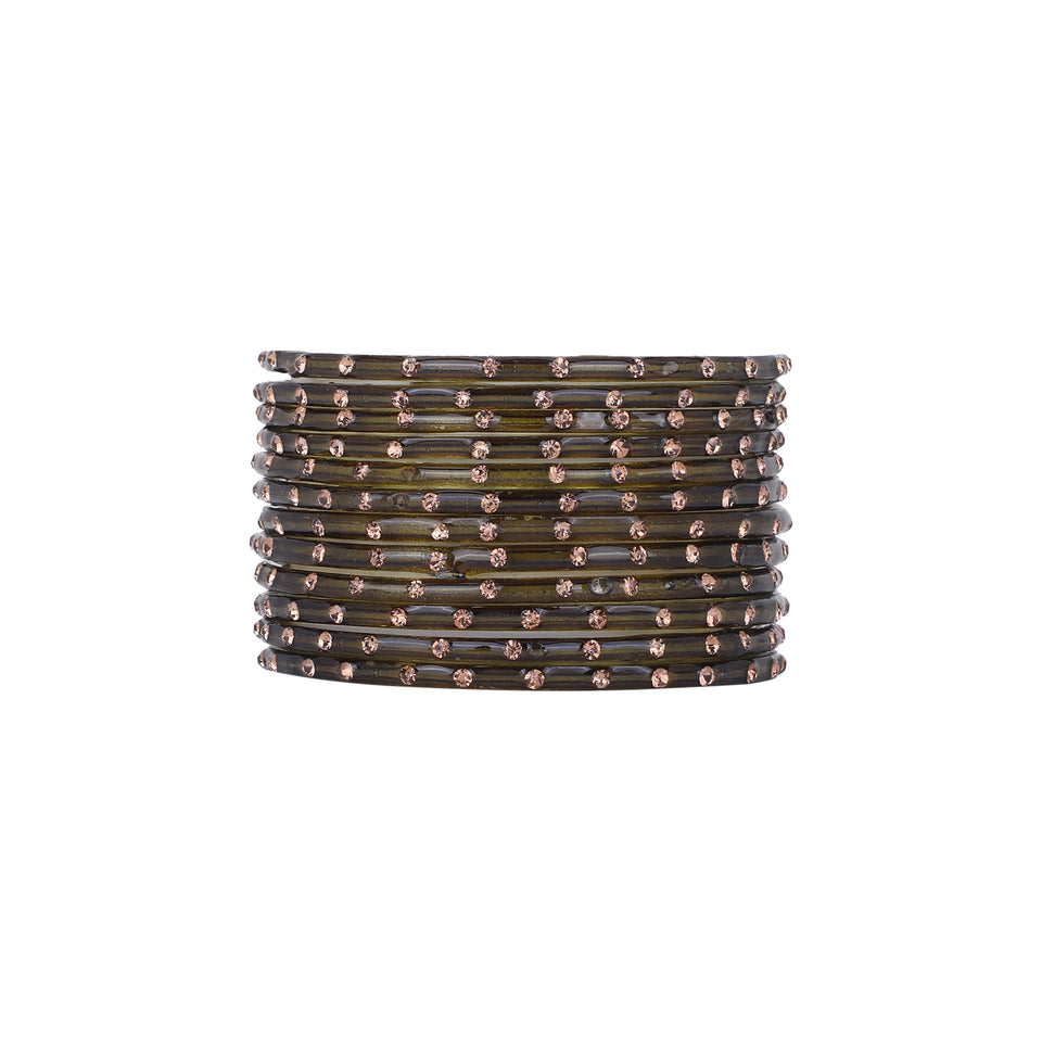 Single Dot Glass Bangles by Leshya (Karva)
