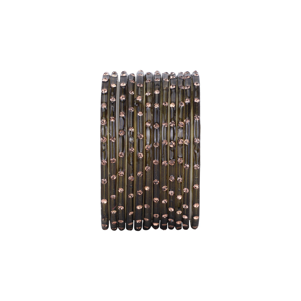 Single Dot Glass Bangles by Leshya (Karva)