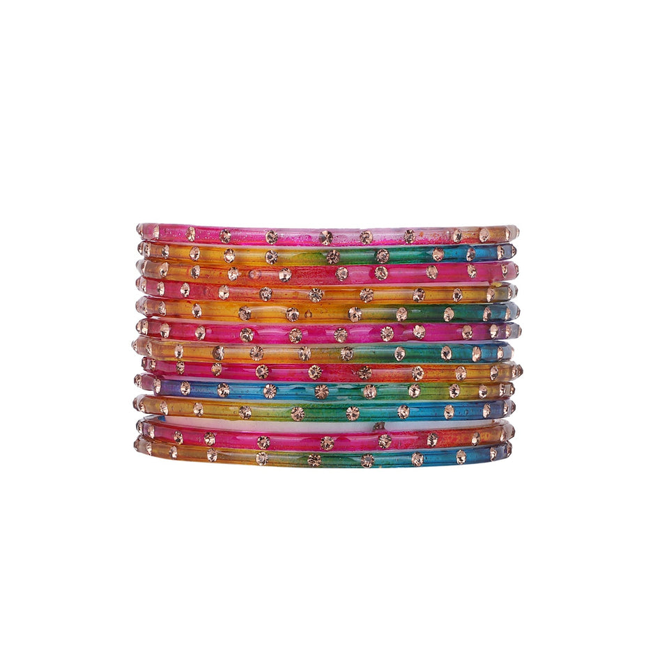 Single Dot Glass Bangles by Leshya (Karva)