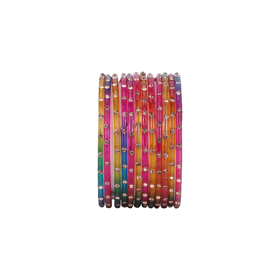 Single Dot Glass Bangles by Leshya (Karva)