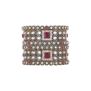 Bridal Kundan Stone Bangle set for two Hands