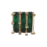 Kashmiri Ghungroo with Glass bangles and stone bangles by Leshya