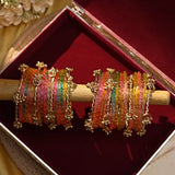 Kashmiri Ghungroo with Glass bangles and stone bangles by Leshya