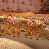 Kashmiri Ghungroo with Glass bangles and stone bangles by Leshya