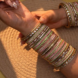 Intricate Dual Colour Pastel Bridal Bangle set