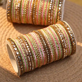 Intricate Dual Colour Pastel Bridal Bangle set