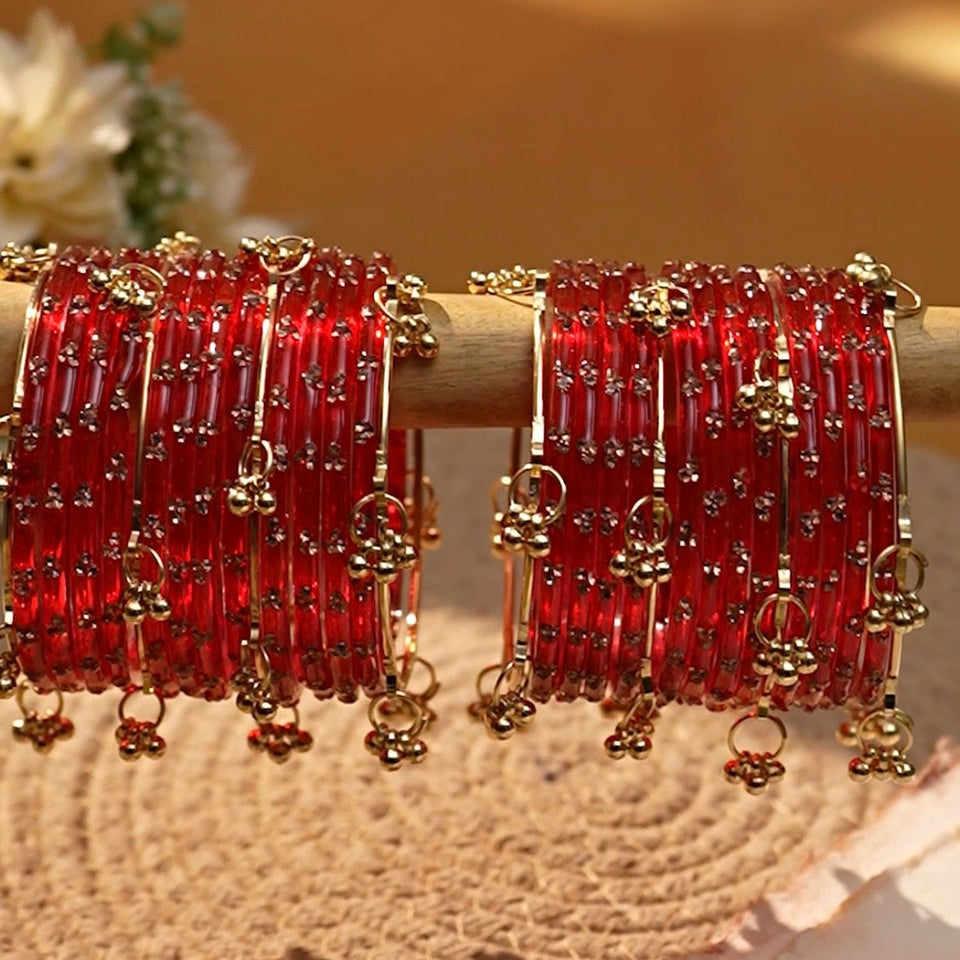 Kashmiri Ghungroo with Glass bangles by Leshya (Karva)