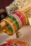 Bridal Jhumki Style Bangle set for two hands by Leshya (Glass)