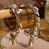 Shell hanging Bangle set by Leshya for both hands