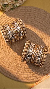 Traditional Kundan Kada set for two hands by Leshya