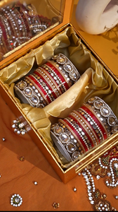 Bridal Chura with Ambi shaped Kundan Kada