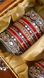 Bridal Chura with Ambi shaped Kundan Kada