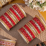 Bridal Bangle Set with Kundan Kangan by Leshya (Karva)