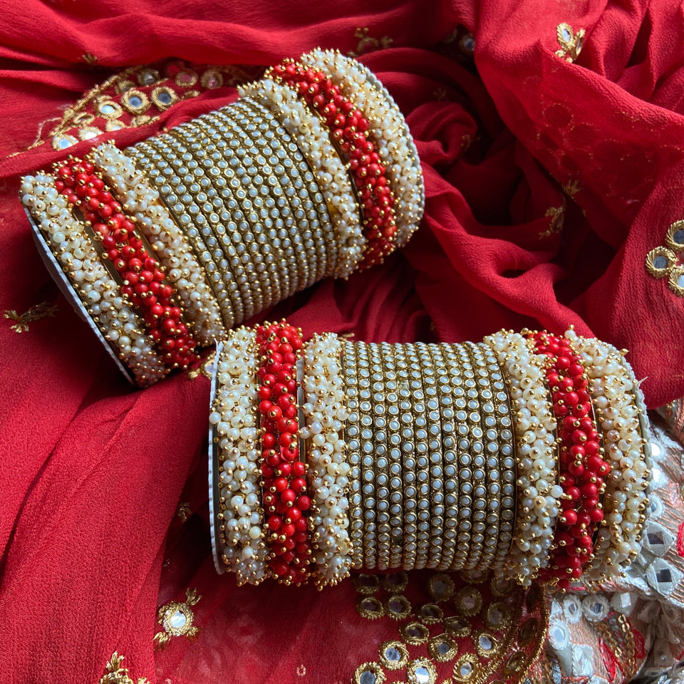 Set of 2 Lac Bridal Bangle sets by Leshya