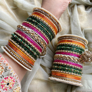 Bridal Jhumki Style Bangle set for two hands by Leshya