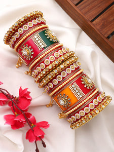 Traditional Rajasthani Bridal Chura by Leshya with Latkan