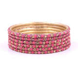 Brass Based Bangles with Coloured Stones by Leshya