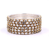 Gifting Box Set of 12 Velvet Bangles with Golden silver Kada by Leshya