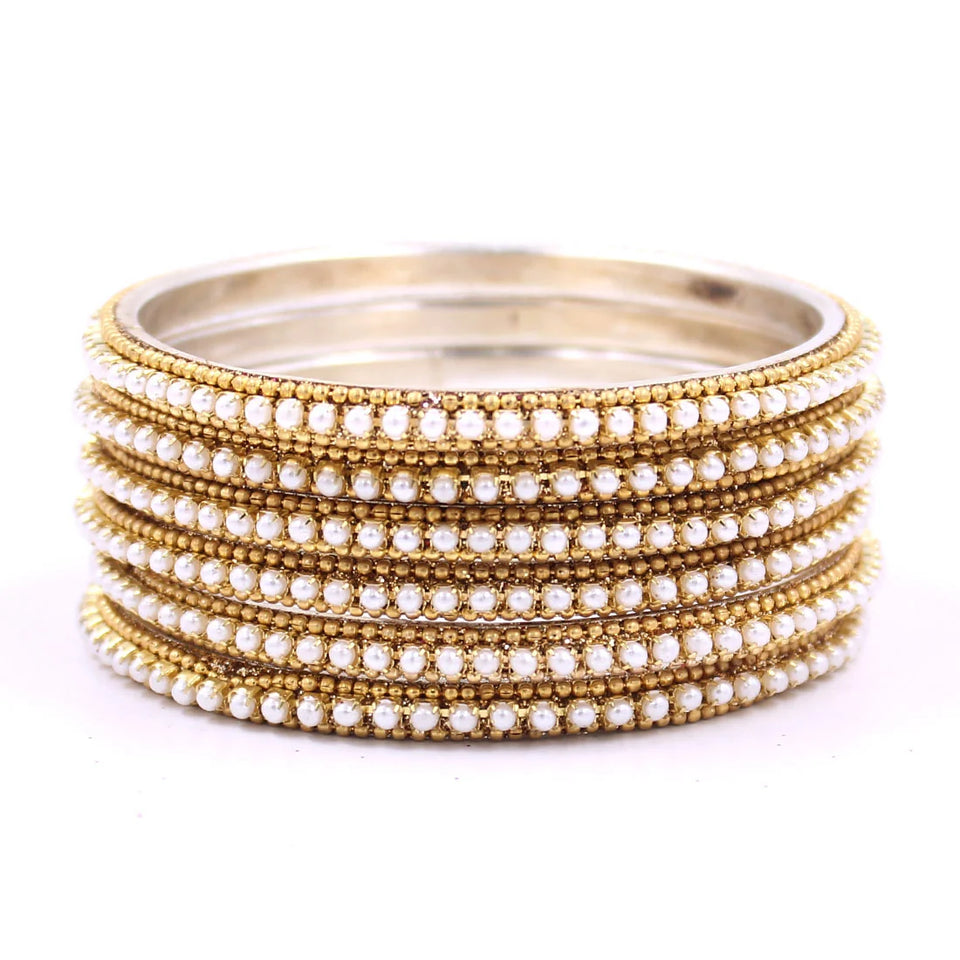 Gifting Box Set of 12 matte colours with Pearl bangles by Leshya