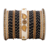 Traditonal Bridal Bangle set with golden dotted design