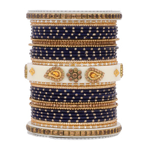 Traditonal Bridal Bangle set with golden dotted design