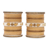 Traditonal Bridal Bangle set with golden dotted design