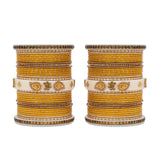 Traditonal Bridal Bangle set with golden dotted design