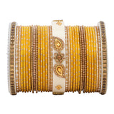 Traditonal Bridal Bangle set with golden dotted design