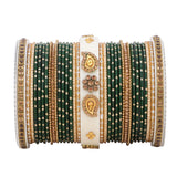 Traditonal Bridal Bangle set with golden dotted design