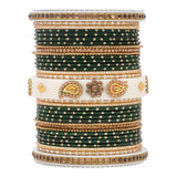 Traditonal Bridal Bangle set with golden dotted design
