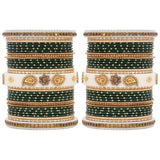 Traditonal Bridal Bangle set with golden dotted design