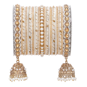 Bridal Jhumki Style Bangle set for two hands by Leshya (Plus Size)