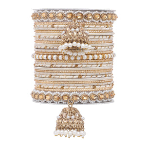 Bridal Jhumki Style Bangle set for two hands by Leshya (Plus Size)