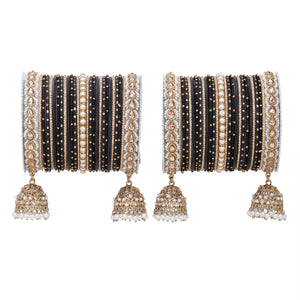 Bridal Jhumki Style Bangle set for two hands by Leshya (Plus Size)