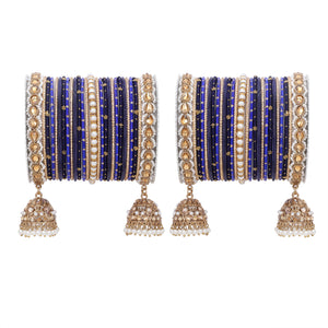Bridal Jhumki Style Bangle set for two hands by Leshya (Plus Size)