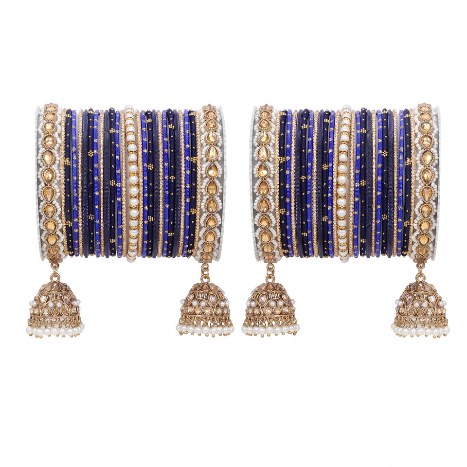Bridal Jhumki Style Bangle set for two hands by Leshya (Plus Size)