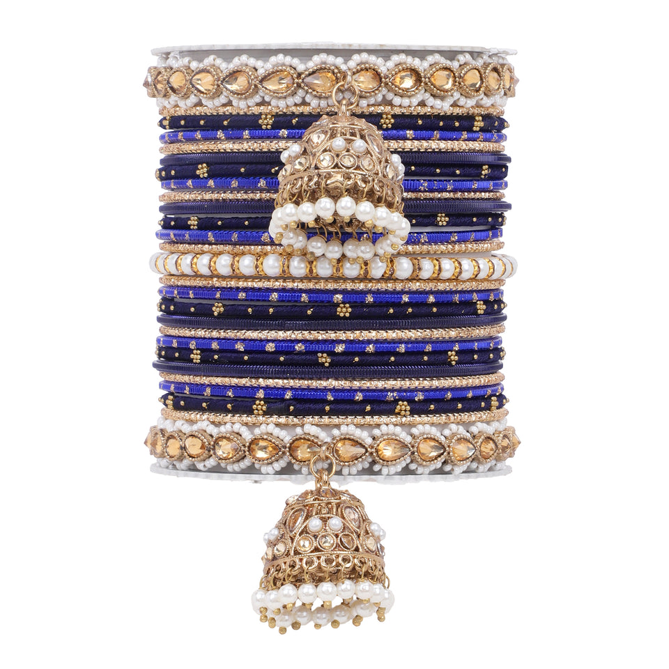 Bridal Jhumki Style Bangle set for two hands by Leshya (Plus Size)