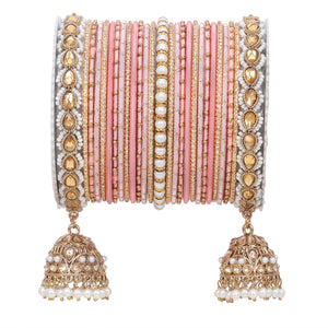Bridal Jhumki Style Bangle set for two hands by Leshya (Plus Size)